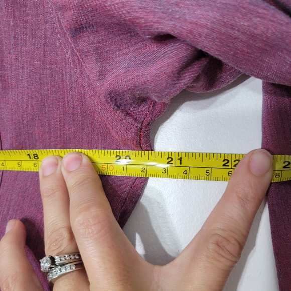 Chlorophylle Long Sleeve Button Down Shirt Blouse Top Maroon Roll Tab Sleeves M - Picture 12 of 12